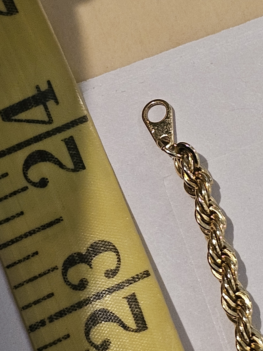 Gold Initial 'H' Rope Chain Necklace - Picture 9 of 9